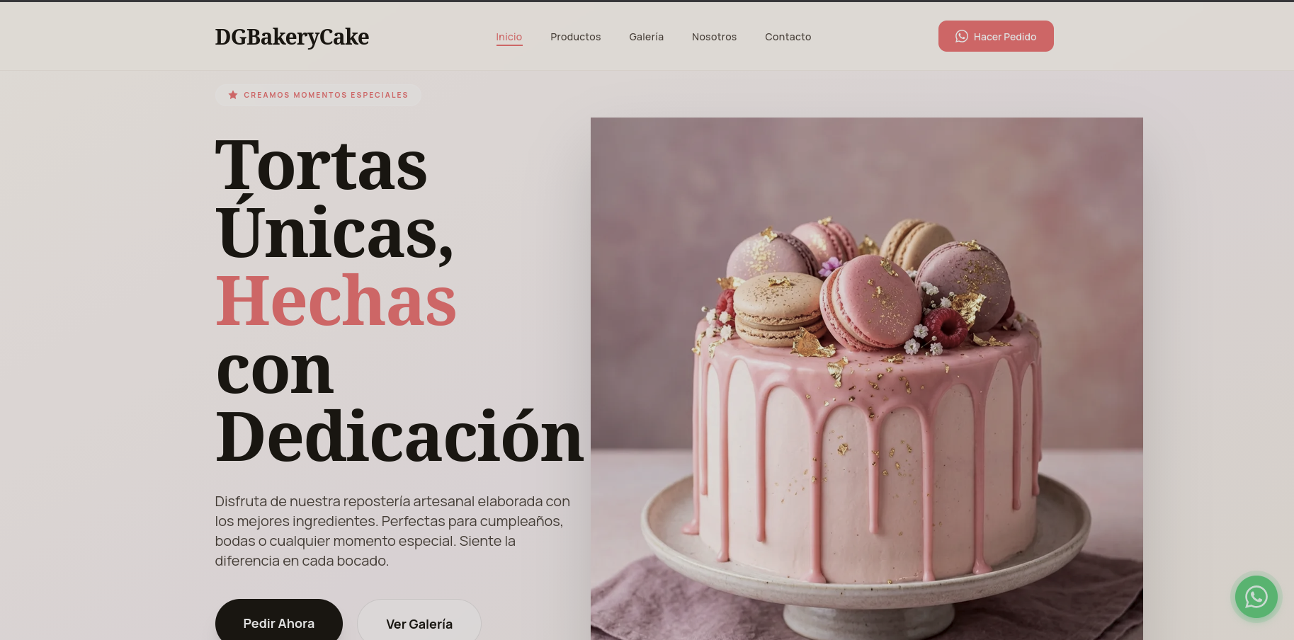 Landing Page DGBakeryCake